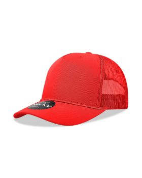 '5 Panel Mid Profile Structured Cotton/Poly Blend Trucker w/Rope'
