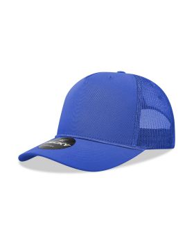 '5 Panel Mid Profile Structured Cotton/Poly Blend Trucker w/Rope'