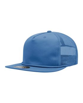 '5 Panel High Profile Relaxed Cotton Blend Trucker w/Rope'