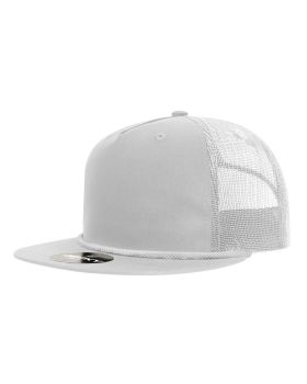 '5 Panel High Profile Relaxed Cotton Blend Trucker w/Rope'