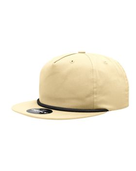 '5 Panel High Profile Relaxed Cotton Blend Rope Hat'
