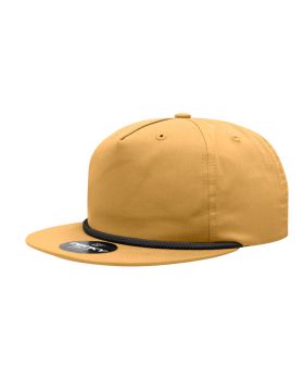 '5 Panel High Profile Relaxed Cotton Blend Rope Hat'