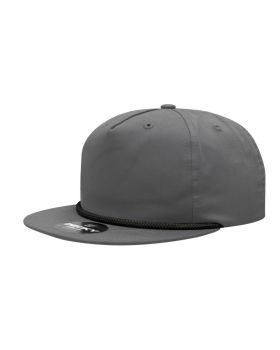 '5 Panel High Profile Relaxed Cotton Blend Rope Hat'