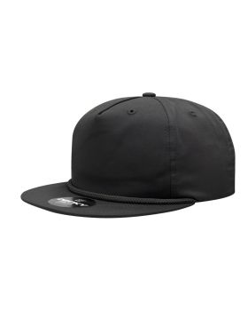 '5 Panel High Profile Relaxed Cotton Blend Rope Hat'