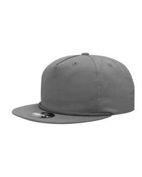 '5 Panel High Profile Relaxed Cotton Blend Rope Hat'