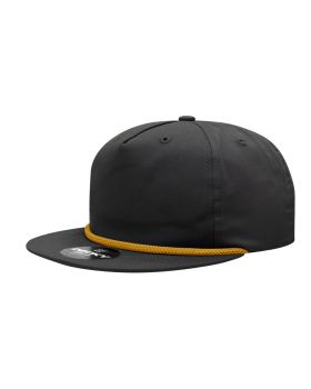 '5 Panel High Profile Relaxed Cotton Blend Rope Hat'