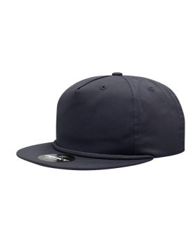 '5 Panel High Profile Relaxed Cotton Blend Rope Hat'