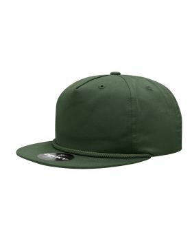 '5 Panel High Profile Relaxed Cotton Blend Rope Hat'