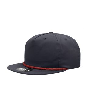 '5 Panel High Profile Relaxed Cotton Blend Rope Hat'