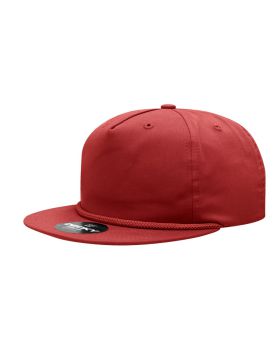 '5 Panel High Profile Relaxed Cotton Blend Rope Hat'
