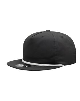 '5 Panel High Profile Relaxed Cotton Blend Rope Hat'