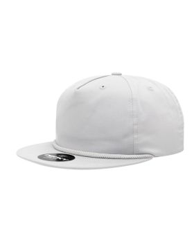 '5 Panel High Profile Relaxed Cotton Blend Rope Hat'