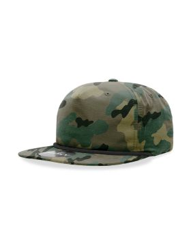 '5 Panel High Profile Relaxed Camo Rope Hat'