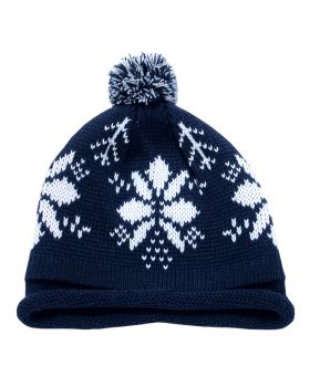 'Snowflake Roll Up Beaine w/Pom'
