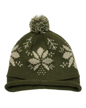 'Snowflake Roll Up Beaine w/Pom'