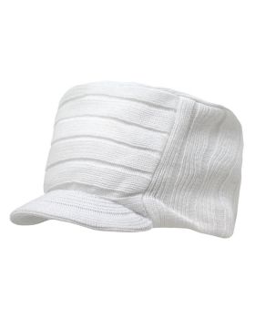 'Knitted Flat Top Cap w/ Visor'