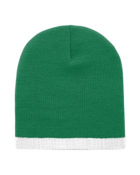'Acrylic/Polyester Striped Short Beanie'