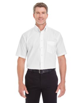 'Devon & Jones D620S Men's Crown Woven Collection Solid Broadcloth Short-Sleeve Shirt'