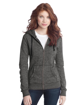 'District DT292 Women's Marled Fleece Full Zip Hoodie'