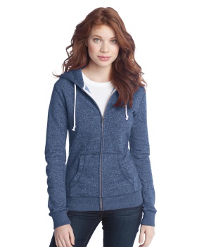 'District DT292 Women's Marled Fleece Full Zip Hoodie'