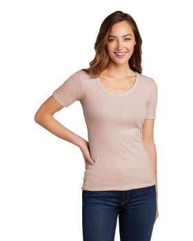 'District DT6020 Women's V.I.T. Rib Scoop Neck Tee'