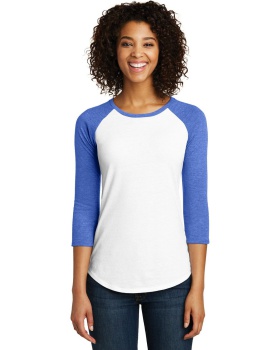 'District DT6211 Women's Fitted Very Important Tee 3/4 Sleeve Raglan'