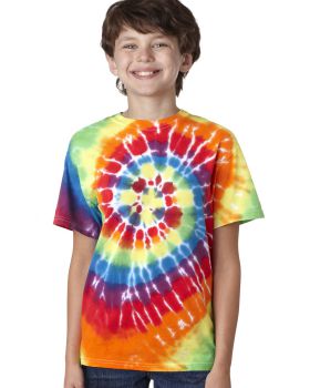 Dyenomite 20BMS Youth Multi-Color Spiral T-Shirt