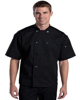 'Edwards 3333 10 Button Short Sleeve Chef Coat With Mesh'