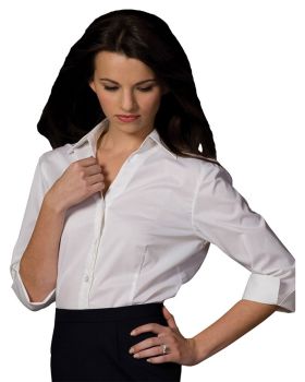 'Edwards 5045 Ladies Tailored 3/4-Sleeve V Neck Stretch Blouse'