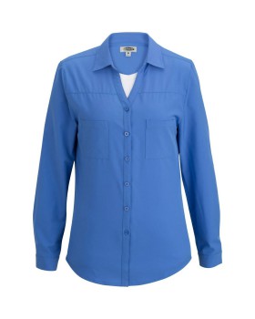 'Edwards 5056 Ladies' Open Neck Long Sleeve Blouse'