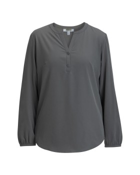 'Edwards 5275 Ladies' Open V Neck Long Sleeve Blouse'