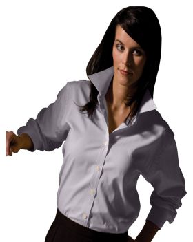 'Edwards 5975 Ladies' Pinpoint Oxford Shirt - Long Sleeve'