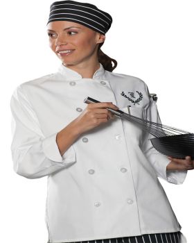 'Edwards 6301 Ladies 10 Button Long Sleeve Chef Coat'