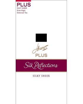 Hanes 00P19 Silk Reflections Plus Knee Highs Enhanced Toe