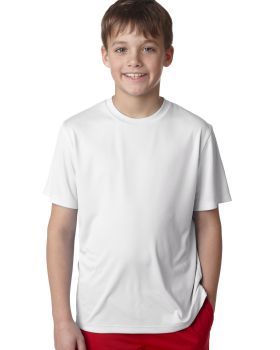 'Hanes 482Y Boys Cool Dri Short Sleeve Tee White'