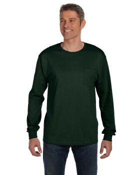 Hanes 5596 Men's Tagless Long Sleeve Pocket T-Shirt