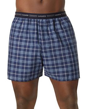 Hanes 841BX5 Men's Yarn Dyed Plaid Boxers 5-Pack