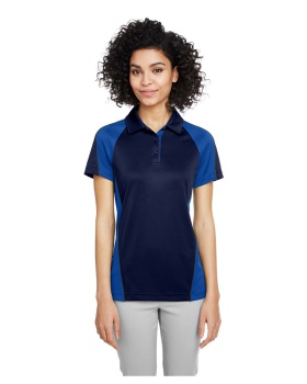 'Harriton M385W Ladies' Advantage Snag Protection Plus IL Colorblock Polo'