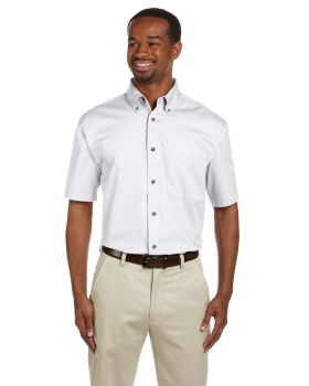 Harriton M500S Men's Easy Blend Short-Sleeve Twill Shirt with Stain-Rele ...