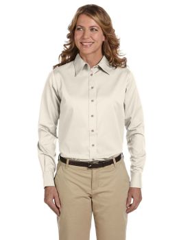 Harriton M500W Ladies Long Sleeve Easy Blend with Stain Release Twill Shirt 