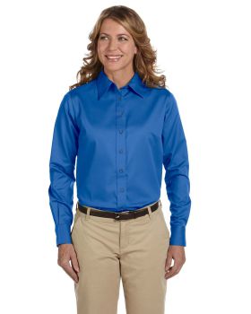 Harriton M500W Ladies Long Sleeve Easy Blend with Stain Release Twill Sh ...