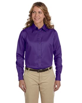 'Harriton M500W Ladies Long Sleeve Easy Blend with Stain Release Twill Shirt '