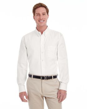 Harriton M581 Men's Foundation 100% Cotton Long Sleeve Twill Shirt With  ...