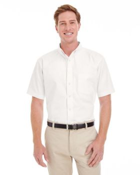 'Harriton M582 Men's Foundation 100% Cotton Short Sleeve Twill Shirt Teflon'