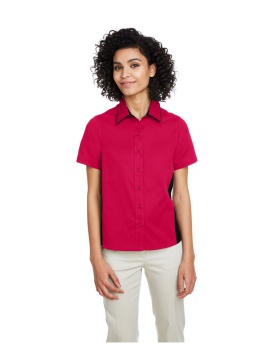 'Harriton M586W Ladies Flash IL Colorblock Short Sleeve Shirt'