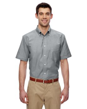 'Harriton M600S Men's Short-Sleeve Oxford with Stain-Release'