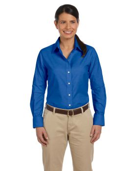 Harriton M600W Ladies' Long-Sleeve Oxford with Stain-Release