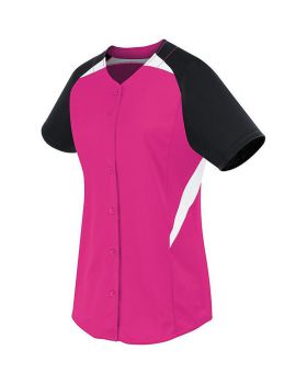 High 5 312173-C Girls Galaxy Full Button Softball Jersey