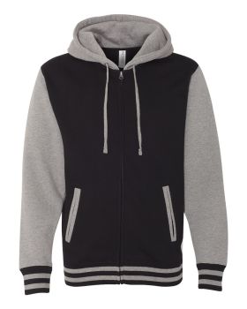 'Independent Trading Co. IND45UVZ Unisex Varsity Hooded Full-Zip Sweatshirt'