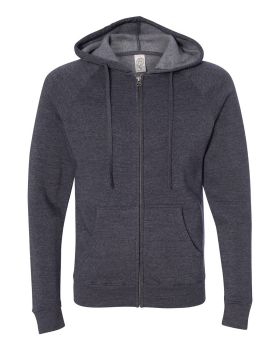 'Independent Trading Co. PRM33SBZ Unisex Special Blend Raglan Hooded Full-Zip Sweatshirt'